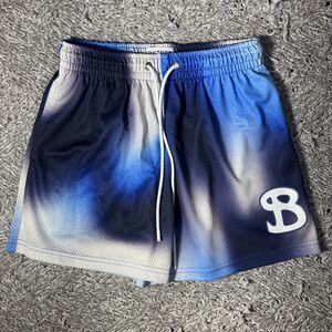 BKTSQD Mesh Shorts Mens Large Activewear Training Drawstring Ombré Gym USA MADE